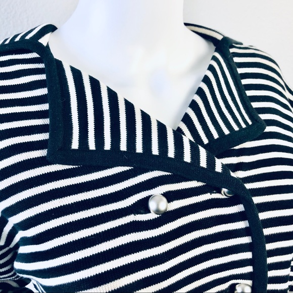 Norm Thompson Silk Cardigan Sweater Striped Large - Picture 2 of 7